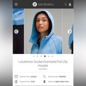 Lululemon Full Zip Oversized Cropped Scuba